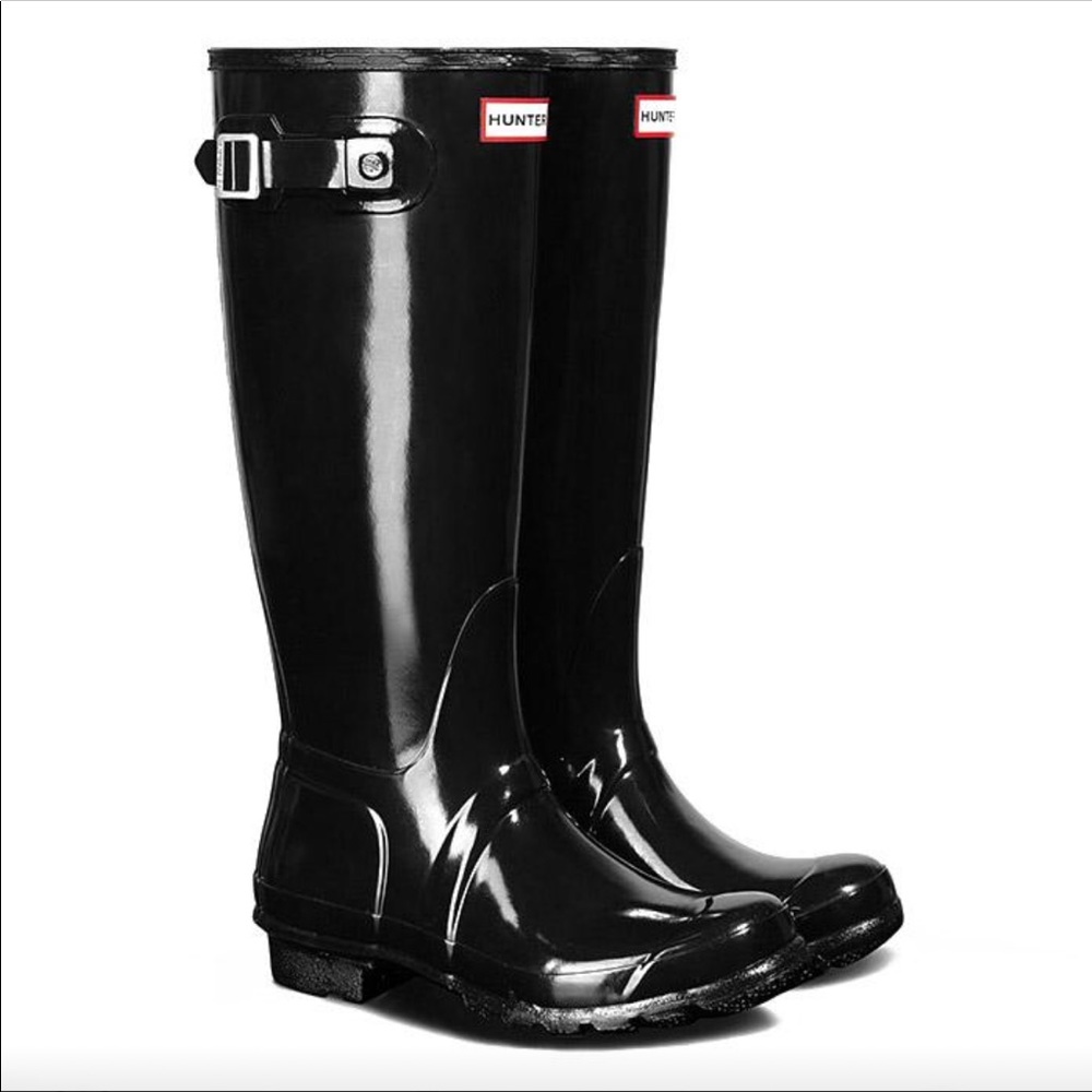 Hunter Tall Boots - Black Gloss